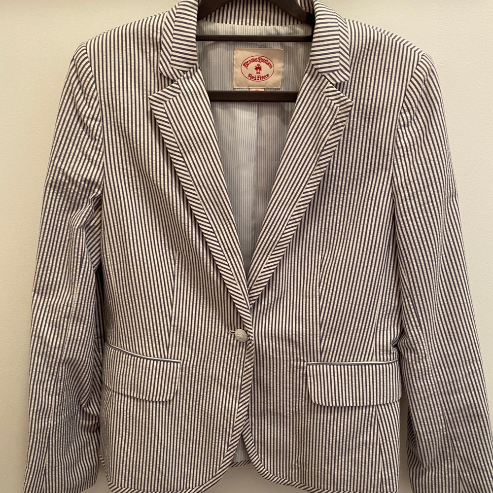 Brooks Brothers red fleece seersucker blazer